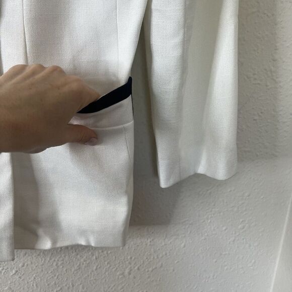 Vintage Jacqueline Ferrar Womens Blazer White Multi-Color Size 14 Viscose Blend - Picture 5 of 10